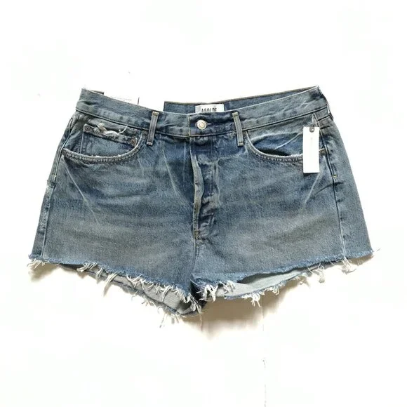 NWT AGOLDE Parker Vintage Cut Off Jean Denim Shorts Womens 31 Blue Organic NEW